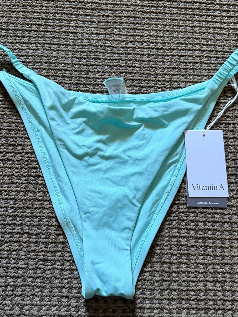 Vitamin A Seafoam Green Bikini Bottom with Gathered Sides